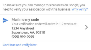 Google business verification