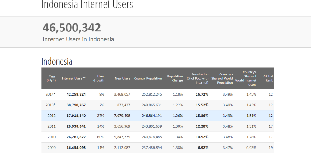 Internet Users in Indonesia